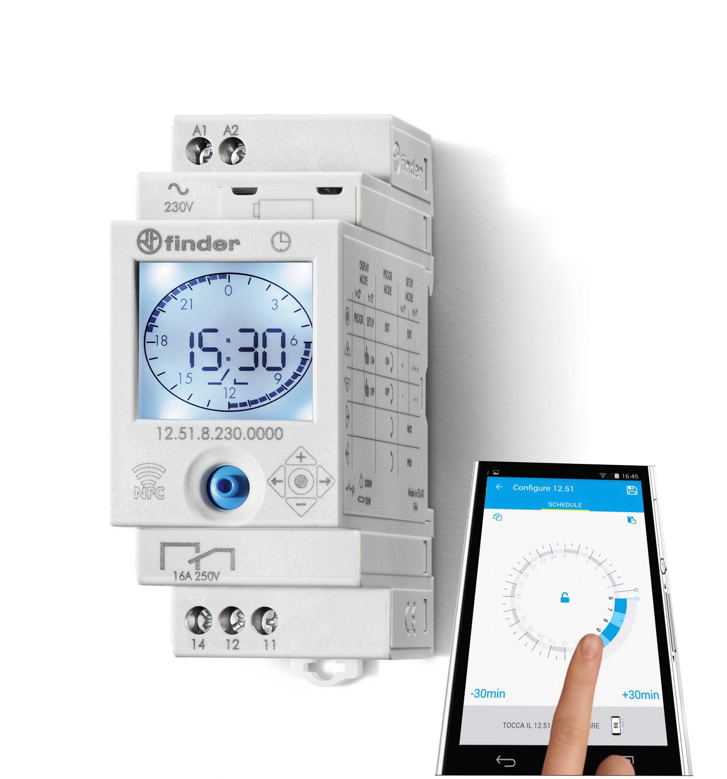 Nouvelles Horloges série 12 programmables sans contact  via application smartphone
