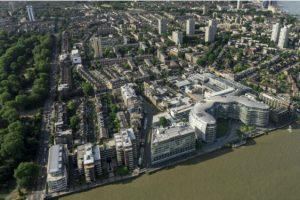 © Trilux – Maître d’ouvrage Foster + Partners – Objet immobilier Immeuble de bureaux, Albert Bridge House, Londres (Royaume Uni) – Luminaires installés Inplana LED Quad LED d’Oktalite – Système de gestion d’éclairage LiveLink