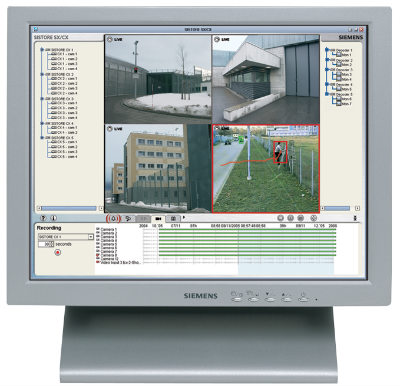 Contrôle du périmètre et des accès d'un datacenter par vidéosurveillance. (c) Siemens
