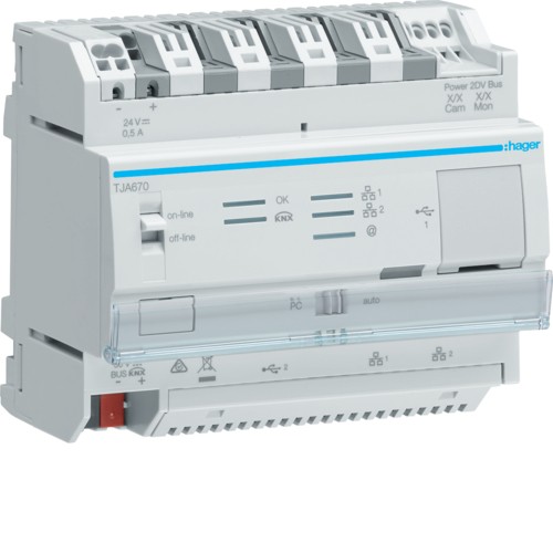 Le seveur Domovea rassemble les fonctions du serveur easy link KNX, serveur Domovea et serveur IoT. © Hager