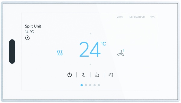 Affichage sur grand écran tactile RoomTouch KNX d'ABB - Source : ABB