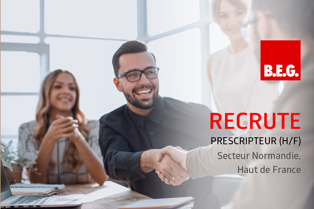 B.E.G. France recrute un Technico-commercial Itinérant, (Prescripteur) (H/F)