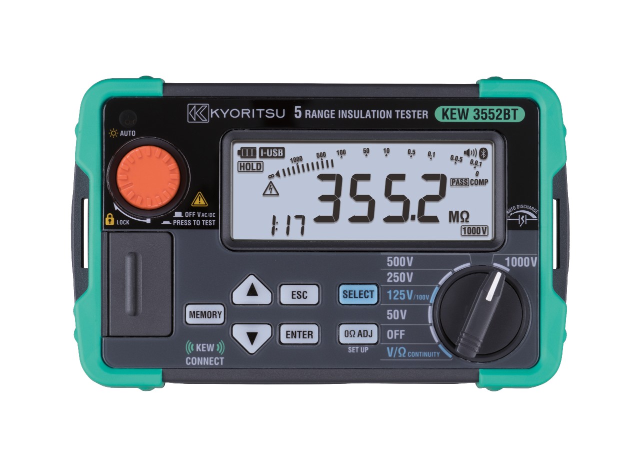 Appareil de mesure d'isolation KEW 3552BT (Kyoritsu) coecté.<br>©CCInv-Turbotronic