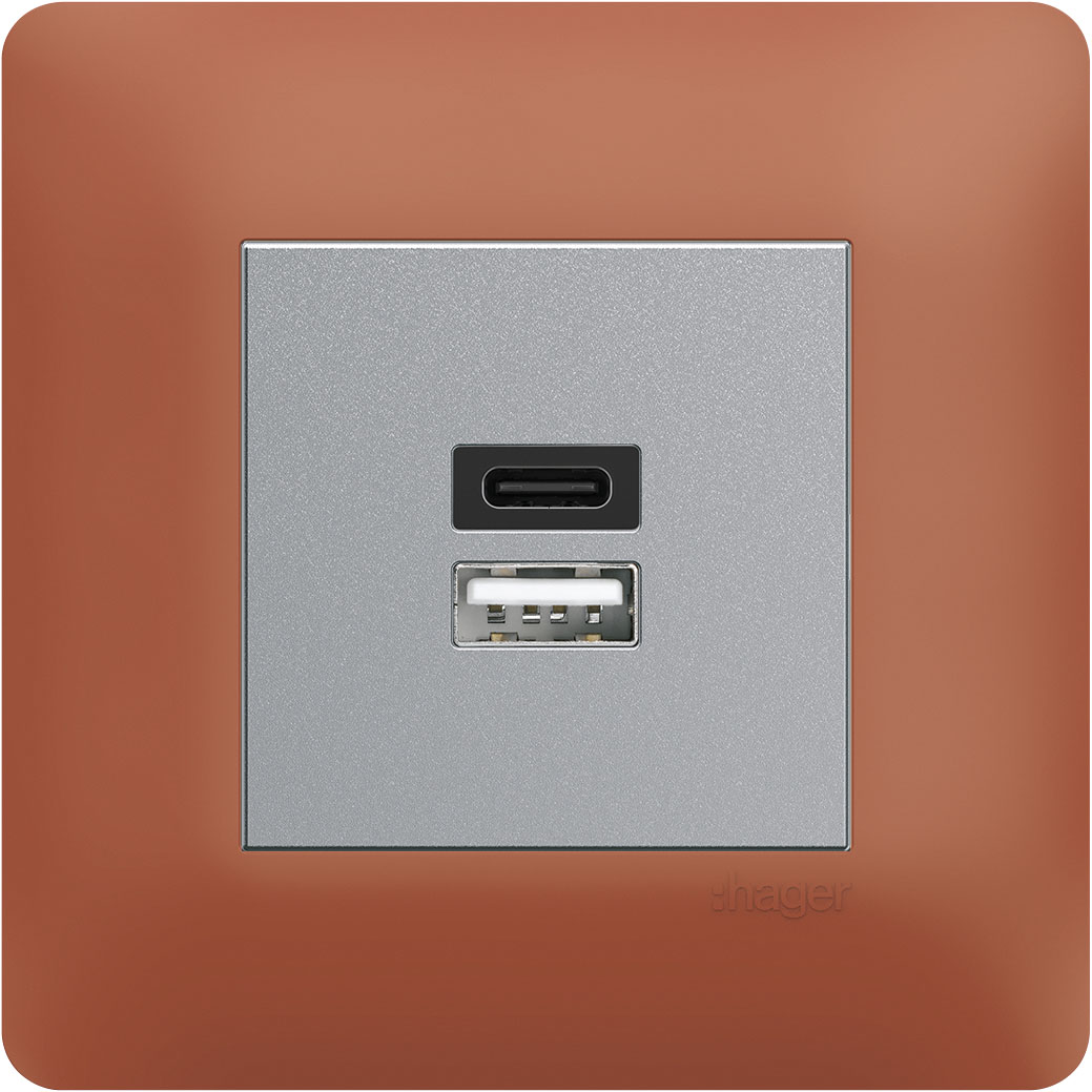 Chargeur USB A+C (WE113T)<br>Coloris Coral (WE551)