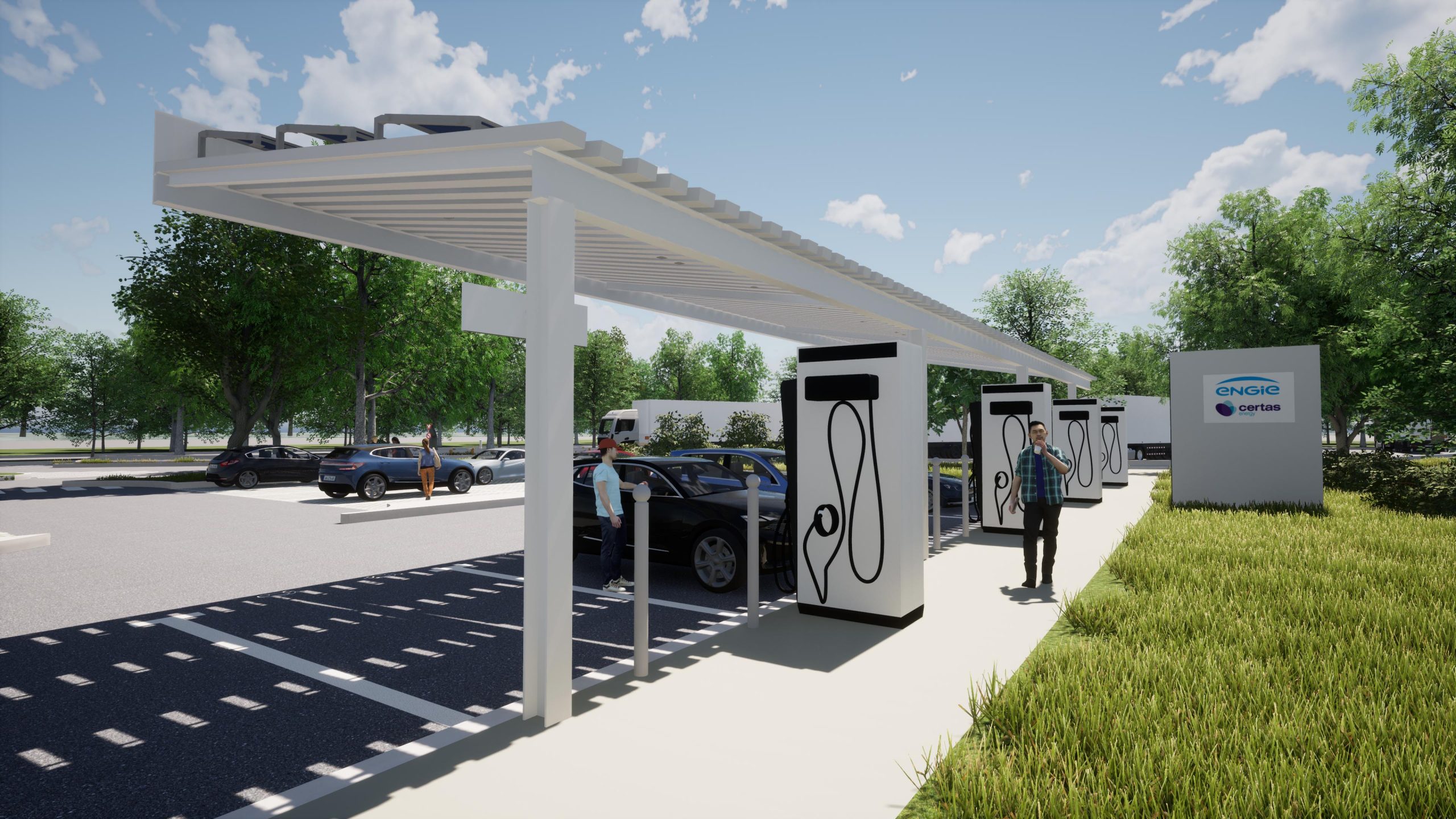 u0022Les autoroutes s'équipent de bornes de recharge rapideu0022 Source : ENGIE Solutions CreditPunkAgency