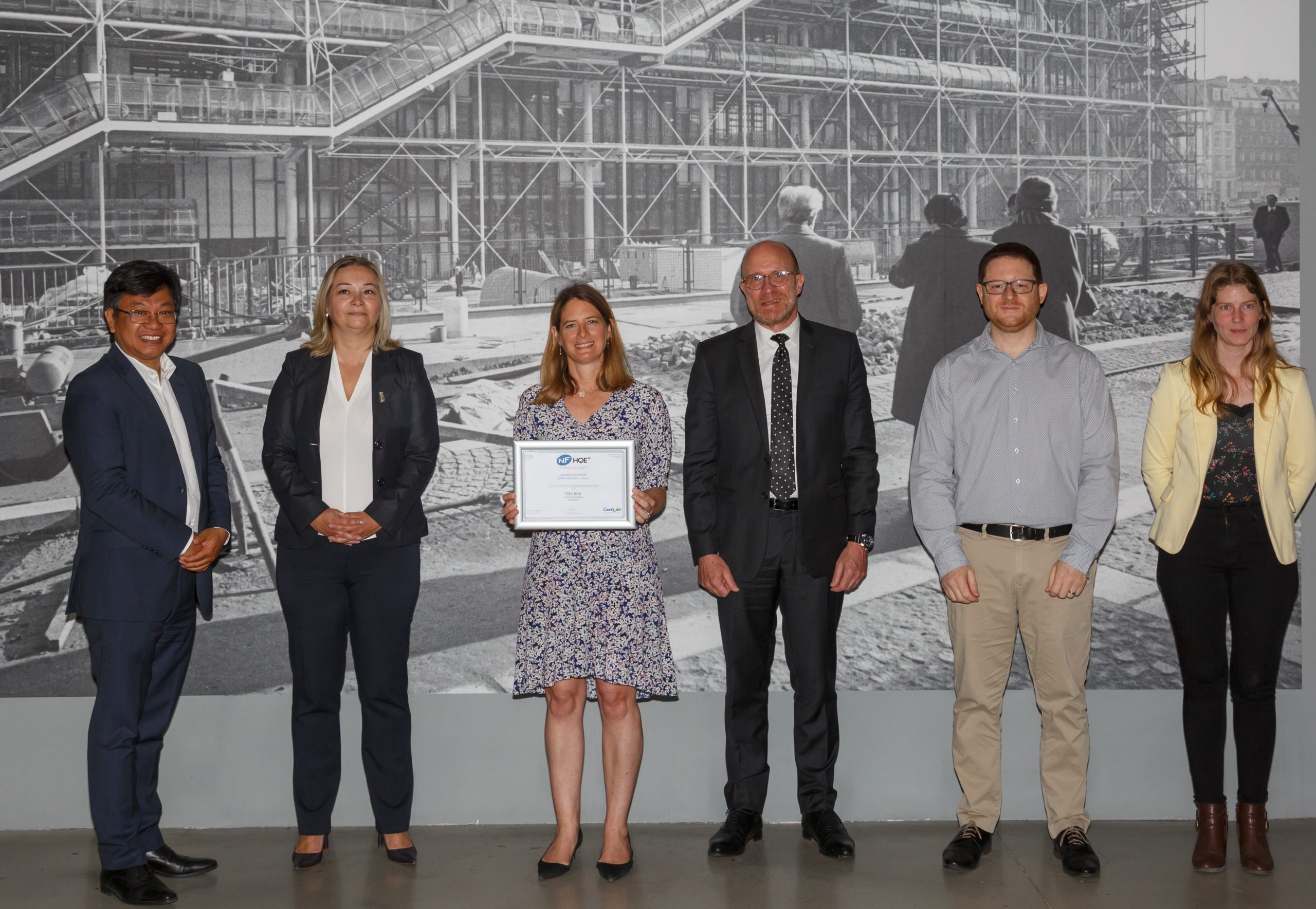 CERTIVEA remet au Centre Pompidou la certification NF HQE Exploitation liée aux usages du bâtiment, une première pour une institution culturelle publique