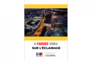 Couverture du guide "8 fausses idées sur l’éclairage", par Eco Maires et Syndicat de l’éclairage