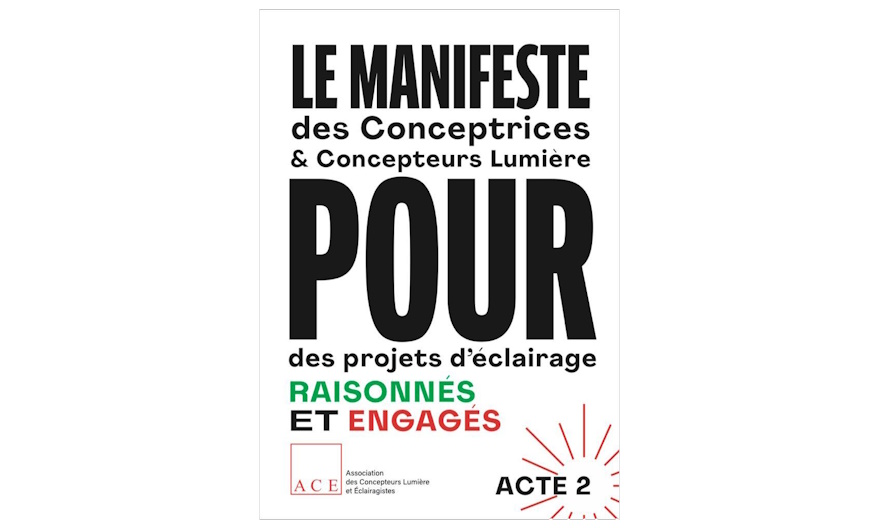 Affiche du manifeste de l'ACE pour des projets d'éclairage raisonnés et engagés