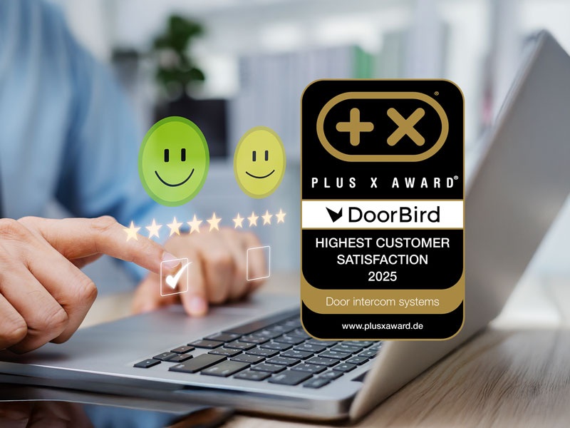 Satisfaction client maximale : DoorBird en tête des interphones DoorBird remporte un nouveau PLUS X AWARD